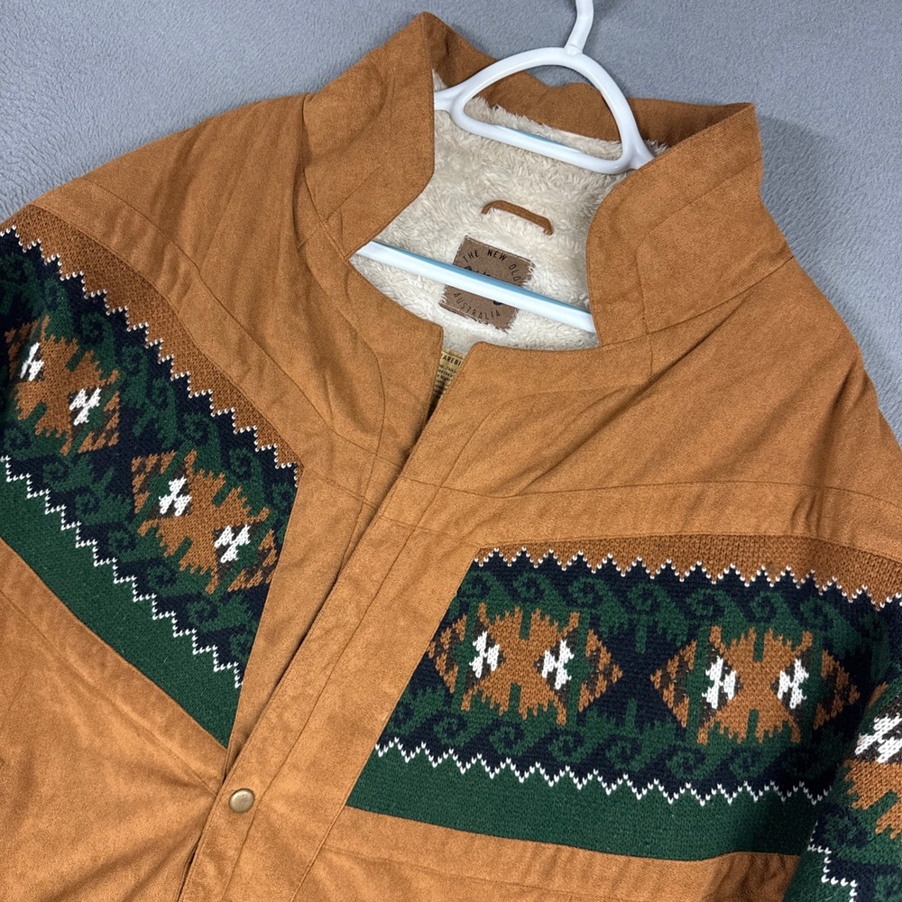 Ottway Rarebird Jacket Womens Medium Brown Sherpa Lined Faux Suede Bomber Boxy